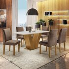 Conjunto Sala De Jantar Mesa Tampo Mdf 6 Cadeiras Espanha Yes