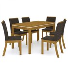 Conjunto Sala De Jantar Mesa Tampo Mdf 6 Cadeiras Pietra Espr