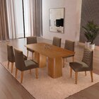 Conjunto Sala De Jantar Mesa Tampo Mdf 6 Cadeiras Sakura Marr