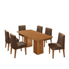 Conjunto Sala De Jantar Mesa Tampo Mdf 6 Cadeiras Sakura Marr