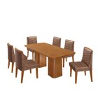 Conjunto Sala De Jantar Mesa Tampo Mdf 6 Cadeiras Sakura Natu
