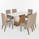 Conjunto Sala De Jantar Mesa Tampo Mdf 6 Cadeiras Tainá Espre