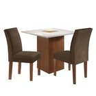 Conjunto Sala De Jantar Mesa Tampo Mdf 90cm 2 Cadeiras Lucian
