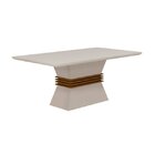 Conjunto Sala De Jantar Mesa Tampo Mdf Clarice 1800 6 Cadeira