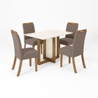 Conjunto Sala De Jantar Mesa Tampo Mdf Com 4 Cadeiras Marie N