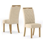 Conjunto Sala De Jantar Mesa Tampo Mdf Com Vidro 6 Cadeiras M