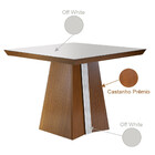 Conjunto Sala De Jantar Mesa Tampo Mdf E Vidro E 4 Cadeiras D