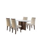 Conjunto Sala De Jantar Mesa Tampo Mdf Irlanda 4 Cadeiras Dub