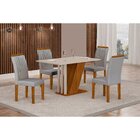 Conjunto Sala De Jantar Mesa Tampo Mdf/mdp Com 4 Cadeiras Mia
