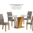 Conjunto Sala De Jantar Mesa Tampo Mdf/mdp Com 4 Cadeiras Mia