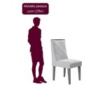 Conjunto Sala De Jantar Mesa Tampo Mdf/vidro 6 Cadeiras Ester