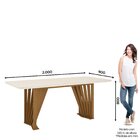 Conjunto Sala De Jantar Mesa Tampo Mdf/vidro Com 6 Cadeiras J