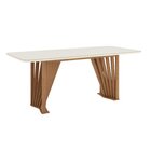 Conjunto Sala De Jantar Mesa Tampo Mdf/vidro Com 6 Cadeiras M