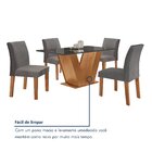 Conjunto Sala De Jantar Mesa Tampo Mdf/vidro E 4 Cadeiras Esp