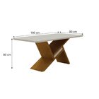 Conjunto Sala De Jantar Mesa Tampo Mdf/vidro E 6 Cadeiras Ága