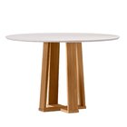 Conjunto Sala De Jantar Mesa Tampo Redondo Vidro/mdf Isabela