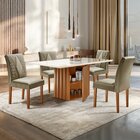 Conjunto Sala De Jantar Mesa Tampo Slim Plus Vidro 120x90cm C