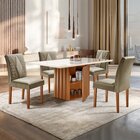 Conjunto Sala De Jantar Mesa Tampo Slim Plus Vidro 120x90cm C