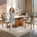 Conjunto Sala De Jantar Mesa Tampo Slim Plus Vidro 120x90cm C