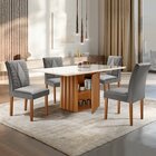 Conjunto Sala De Jantar Mesa Tampo Slim Plus Vidro 120x90cm C