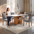 Conjunto Sala De Jantar Mesa Tampo Slim Plus Vidro 120x90cm C