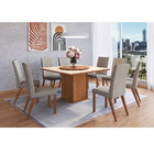 Conjunto Sala De Jantar Mesa Tampo Vidro Disco Giratório E 8