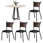 Conjunto Sala De Jantar Mesa Tampo Vidro/mdf 90x90cm Com 4 Ca