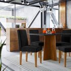 Conjunto Sala De Jantar Mesa Tampo Vidro/mdf Anitta 120cm Com