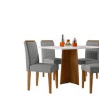 Conjunto Sala De Jantar Mesa Tampo Vidro/mdf Anitta 120cm Com