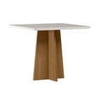 Conjunto Sala De Jantar Mesa Tampo Vidro/mdf Anitta 90cm Com