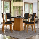 Conjunto Sala De Jantar Mesa Tampo Vidro/mdf Bárbara 120m Com