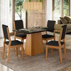 Conjunto Sala De Jantar Mesa Tampo Vidro/mdf Bárbara 120m Com