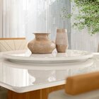 Conjunto Sala De Jantar Mesa Tampo Vidro/mdf Barbara 1350m Ta