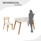 Conjunto Sala De Jantar Mesa Tampo Vidro/mdf Com 4 Cadeiras C