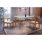 Conjunto Sala De Jantar Mesa Tampo Vidro/mdf Com 4 Cadeiras M