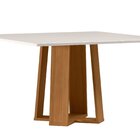 Conjunto Sala De Jantar Mesa Tampo Vidro/mdf Com Giratório Va