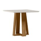 Conjunto Sala De Jantar Mesa Tampo Vidro/mdf Rubi Com 4 Cadei