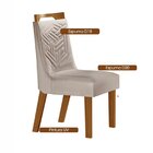 Conjunto Sala De Jantar Mesa Tampo Vidro/mdf Safira Com 6 Cad