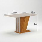 Conjunto Sala De Jantar Mesa Tampo Vidro/mdp Com 4 Cadeiras M