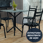 Conjunto Sala De Jantar Mesa Thais Com 4 Cadeiras 0,70m Grani