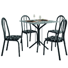 Conjunto Sala De Jantar Mesa Thais Com 4 Cadeiras Diva 0,70m