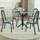 Conjunto Sala De Jantar Mesa Thais Com 4 Cadeiras Diva 0,70m