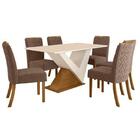 Conjunto Sala De Jantar Mesa Tiana 6 Cad Adore