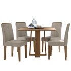 Conjunto Sala De Jantar Mesa Valencia 100x100cm E 4 Cadeiras