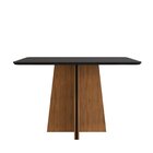 Conjunto Sala De Jantar Mesa Vanda 120x90cm Tampo Vidro/mdf C