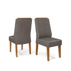 Conjunto Sala De Jantar Mesa Vanda 120x90cm Tampo Vidro/mdf C