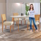 Conjunto Sala De Jantar Mesa Versales 120cm Com 4 Cadeiras Ve