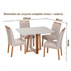 Conjunto Sala De Jantar Mesa Viena Com 4 Cadeiras Madeira Mac