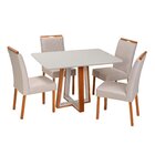 Conjunto Sala De Jantar Mesa Viena Com 4 Cadeiras Madeira Mac