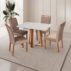 Conjunto Sala De Jantar Mesa Viena Com 4 Cadeiras Madeira Mac